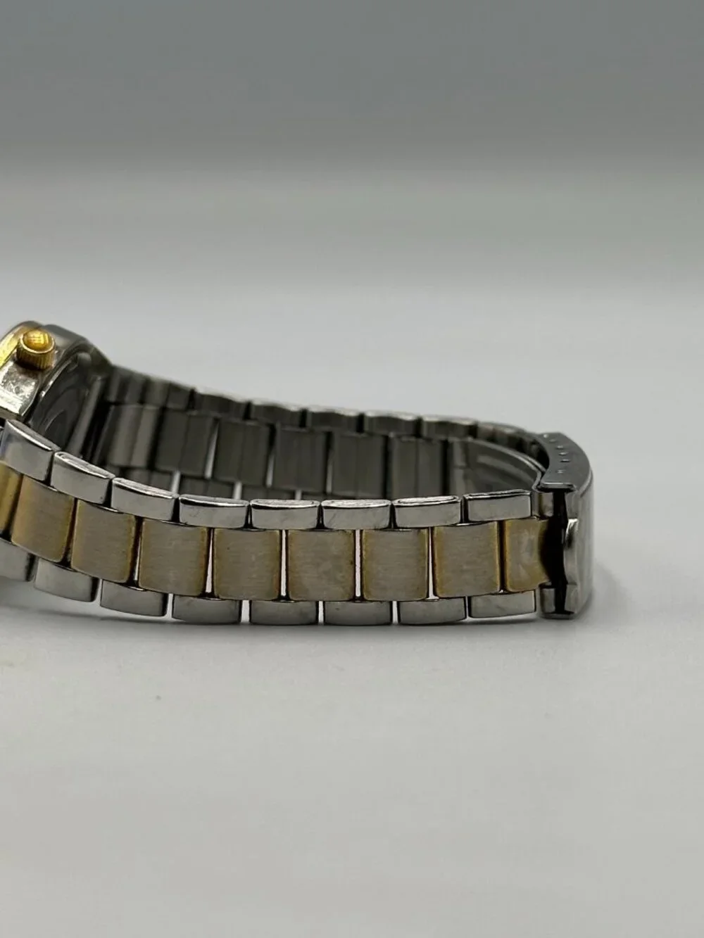 Philip Persio Watch Women Silver Gold Two Tone Black Dial 24MM New Battery 6.5